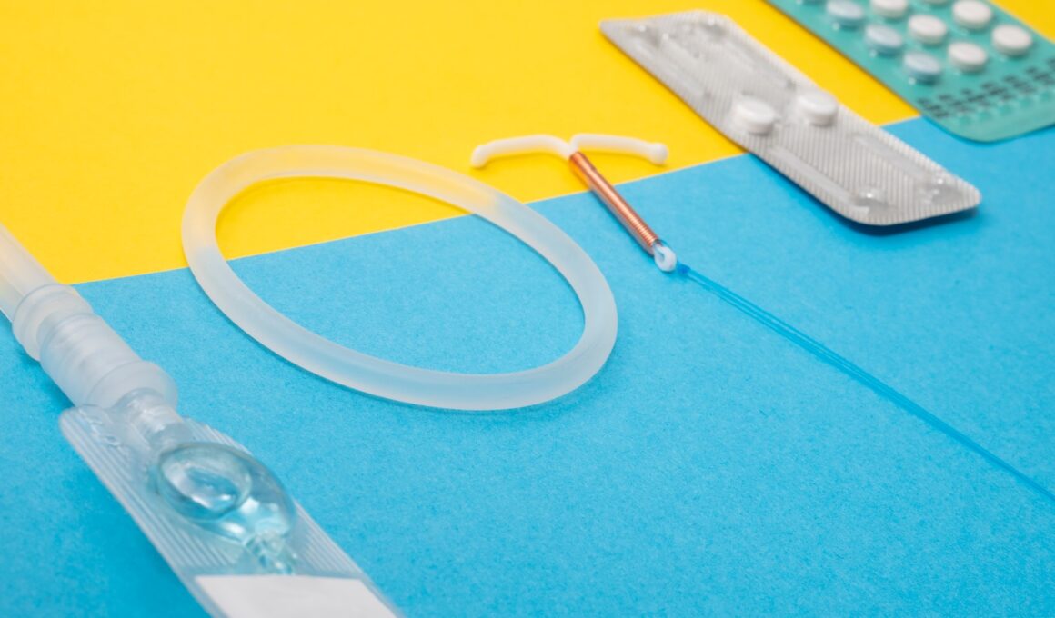 a medical device is laying on a blue and yellow surface